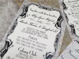 Goth Wedding Invitations Gothic Victorian Wedding Invitation Set Antique Scrolls