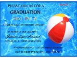 Graduation Pool Party Invitation Ideas Pool Party Graduation Invitation to order today