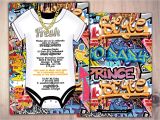 Graffiti themed Birthday Invitations Fresh Prince Baby Shower Hip Hop Swagger 90s