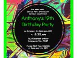 Graffiti themed Birthday Invitations Graffiti Birthday Invitation