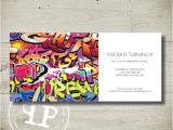 Graffiti themed Birthday Invitations Stone S Birthday Invitation Graffiti Custom Personalised