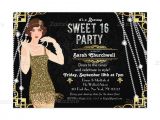 Great Gatsby Party Invitation Wording Great Gatsby Flapper Sweet 16 Birthday Invitation Sweet