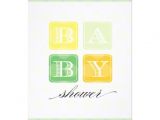 Green and Yellow Baby Shower Invitations Green and Yellow Blocks Baby Shower Invitation