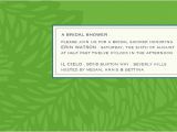 Green Bridal Shower Invitation Wording Wedding Shower Invitations