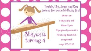 Gym Birthday Party Invitations 7 Best Images Of Gymnastic Birthday Invitations Printable