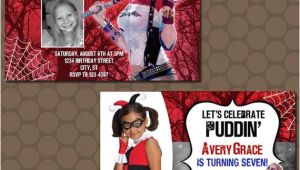 Harley Quinn Birthday Invitation Template Harley Quinn Birthday Party Invitations Printable Uprint