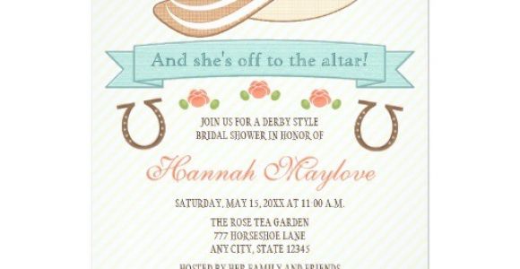 Hat themed Bridal Shower Invitations Kentucky Derby Hat Bridal Shower Invitation