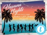 Havana Nights Party Invitation Template Havana Nights Birthday Invitation Cuban Party Tropical Etsy