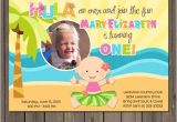 Hawaiian First Birthday Invitations Luau 1st Birthday Invitation Hawaiian Luau 1st Birthday