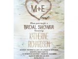Heart Bridal Shower Invitations Birch Tree Heart Rustic Bridal Shower Invites