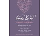 Heart Bridal Shower Invitations Heart Purple Bridal Shower Invitations