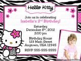 Hello Kitty 2nd Birthday Invitation Wording Hello Kitty Birthday Invitation Card
