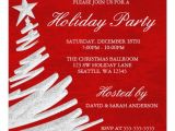 Holiday Party E Invitations Red and Silver Christmas Tree Holiday Party Invitation