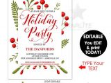 Holiday Party Invitation Template Holiday Party Invitations Instant Download Editable Holiday