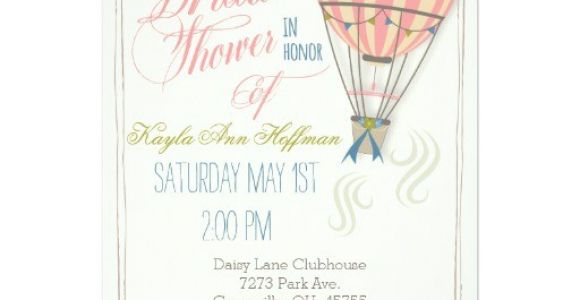 Hot Air Balloon Bridal Shower Invitations Hot Air Balloon Bridal Shower Invitation Card