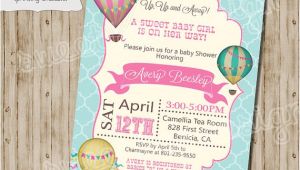 Hot Air Balloon themed Baby Shower Invitations Baby Shower Invitation Hot Air Balloon Baby Shower Invitation