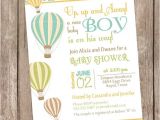 Hot Air Balloon themed Baby Shower Invitations Chevron Hot Air Balloon Baby Shower Invitation Up Up and