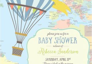 Hot Air Balloon themed Baby Shower Invitations Hot Air Balloon Baby Shower Invitation Yellow by