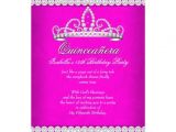 Hot Pink Quinceanera Invitations Hot Pink Quinceanera 15th Birthday Party Tiara Card Zazzle