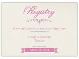 How to Word Registry Information On Bridal Shower Invitation Pretty Bride Bridal Registry Cards
