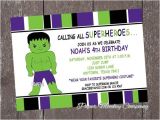 Hulk Birthday Party Invitation Template Hulk Superhero Birthday Invitations with by