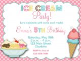 Ice Cream Party Invitation Template Free Ice Cream Party Birthday Invitation Ice Cream by