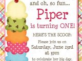 Ice Cream theme Party Invitations Ice Cream themed Birthday Party Invitation