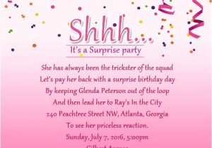 Invitations for Surprise Anniversary Party Surprise Birthday Party Invitation Wording Wordings and