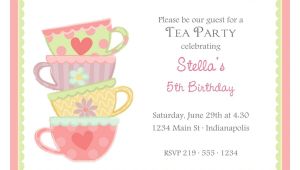 Invitations to A High Tea Party Free afternoon Tea Party Invitation Template
