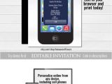 iPhone Party Invitation Template iPhone Alert Birthday Invitation Instant Download