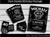 Jack Daniels 40th Birthday Invitations Jack Daniels Party Package Invitation Cupcake toppers Food