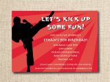 Karate Party Invitation Template Free Karate Birthday Party Invitation Custom Printable File