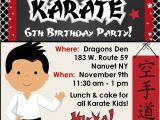 Karate Party Invitation Template Karate Birthday Party Invitation Customized