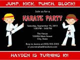 Karate Party Invitation Template Karate Birthday Party Invitations