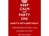 Keep Calm and Party On Invitations Red and White Keep Calm and Party On Invitation