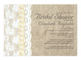 Lace and Pearls Bridal Shower Invitations Antique Lace and Pearls Bridal Shower Invitations
