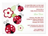 Lady Bug Baby Shower Invitations Red Ladybug Flower Custom Baby Shower Invitations