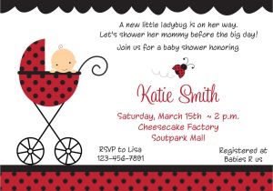 Lady Bug Baby Shower Invitations Template Ladybug Baby Shower Invitations