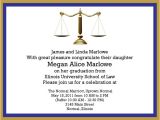 Law School Graduation Party Invitations Templates Law School Scales Of Justice Graduation Invitations