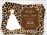 Leopard Bridal Shower Invitations Leopard Bridal Shower Invitation Pink Wedding Gown Dress