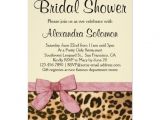 Leopard Bridal Shower Invitations Leopard Print Pink Bow Bridal Shower Invitation