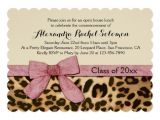 Leopard Graduation Invitations Leopard Print Pink Bow Graduation Party Invitation Zazzle