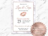 Lipsense Party Invite Wording Rose Gold Marble Lipsense Party Invitation Lips and Sips