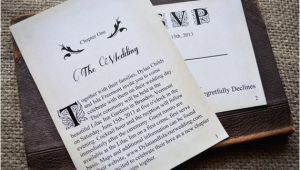 Literary themed Wedding Invitations Novel Idea Literary Wedding Invitation Set Print Yourself