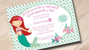 Little Mermaid Pool Party Invitations Little Mermaid Swim Party Birthday Invitation