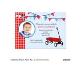 Little Red Wagon Birthday Party Invitations Little Red Wagon Photo Birthday Party Invitations