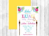 Luau themed Baby Shower Invitations Luau theme Baby Shower Invitation or Evite by Lemonberrymoon