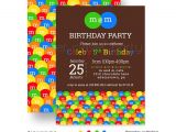 M and M Birthday Invitations M and M Birthday Party Invitations Kids Colorful Candy