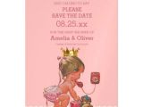 Magnet Invitations Baby Shower Little Princess On Phone Save the Date Chevrons Magnetic