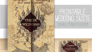 Marauders Map Wedding Invitation Template Custom Harry Potter Inspired Marauders Map Wedding